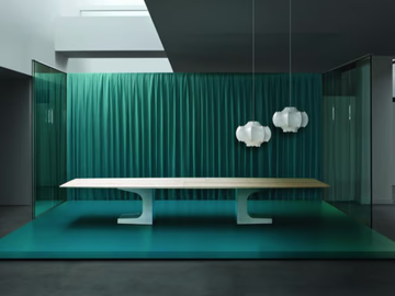 NIEMEYER - Wood veneer meeting table with cable management by ESTEL GROUP - view 3